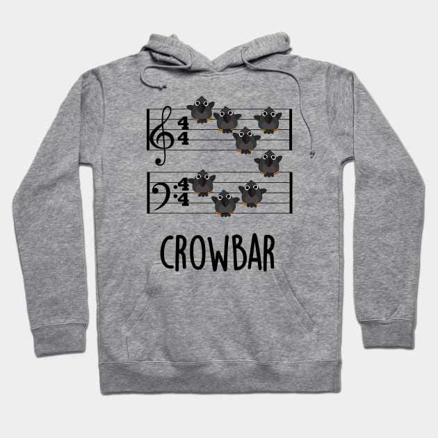 Crow Bar Funny Music Bid Pun Hoodie by punnybone